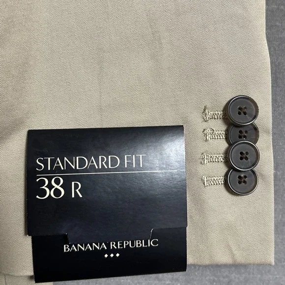 NEW Banana Republic Sport Coat 38R Standard Fit Tan Beige Cotton Stretch Casual